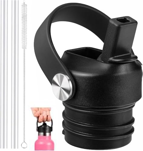 Replacement Straw Lid for Hydro Flask Standard Mouth 18-24 oz BPA-Free Sport Cap with Soft Straw One-Hand Flip-Top for Sports/Hiking Compatible with Hydro Flask Simple Modern Klean Kanteen