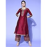 Women's Rayon Liva Floral Liva Embroidered Straight Kurta Set. - Image 5