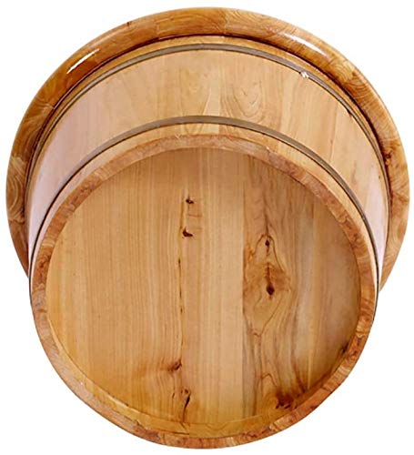 Cubo de baño de pies de madera con tapa para spa miniatura 4