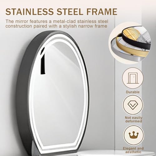 HHEvergreenEnsemble Black Beauty Salon Station for Hair Stylist (Adjustable Chair)(Round HD LED Mirror)(Desk & Storage Cabinet), Barber Station with Modern Minimalist Style - Image 4