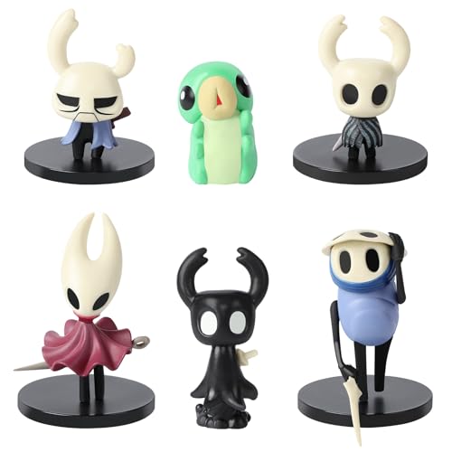 ASVEL Juguetes Hollow Knight, 6 Figuras Coleccionables de Personajes del Juego Caballero Hueco, Regalos de Cumpleaños para Niños y Niñas