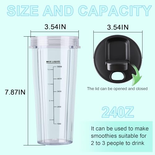 BN301 BN300 20 OZ Replacement Cups for Ninja Nutri-Plus Personal Blender