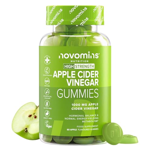 Gominolas de Vinagre de Manzana   1000mg Vinagre de Manzana Madre con Vitamina B12, B6 y D   Sin Gluten y Veganas   Salud Intestinal y Metabolismo   Apple Cider Vinegar   Novomins