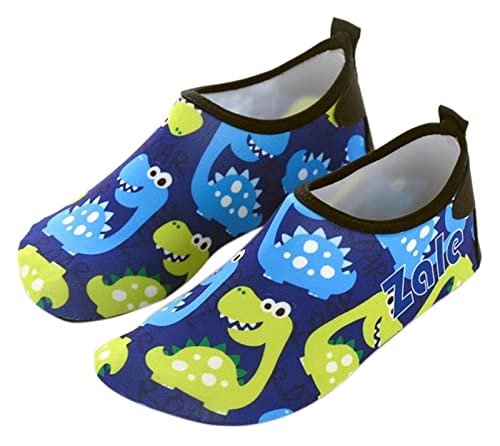 NIANXINN Sommer Strandschuhe Kinder im Freien Freizeitschuhe Schwimmen Tauchen Schnorcheln Schuhe Kleinkind Wasserschuhe im Freien Strandschuhe (Color : Blue Dinosaur, Size : 32/33 EU) Cover