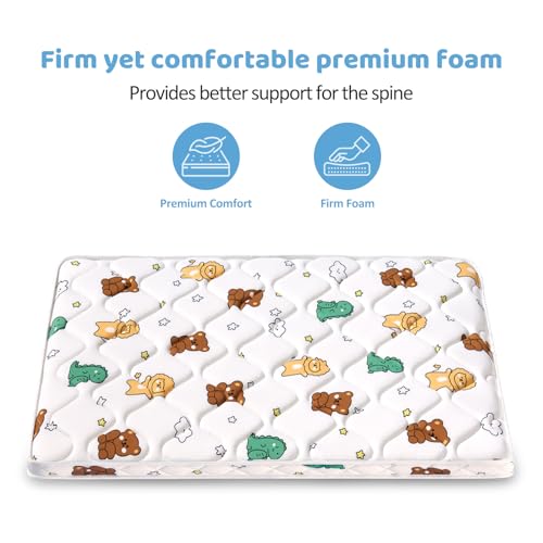 Image of Premium Foam Pack and Play Mattress 38 inch x 26 inch, Odorless Baby Foam Playpen Mattresses - Fits Pack N Play Playard, Firm Support and Comfort Foam