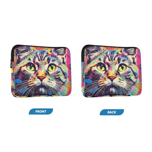 Funda para laptop 13-14 pulgadas impermeable gato pintado miniatura 2