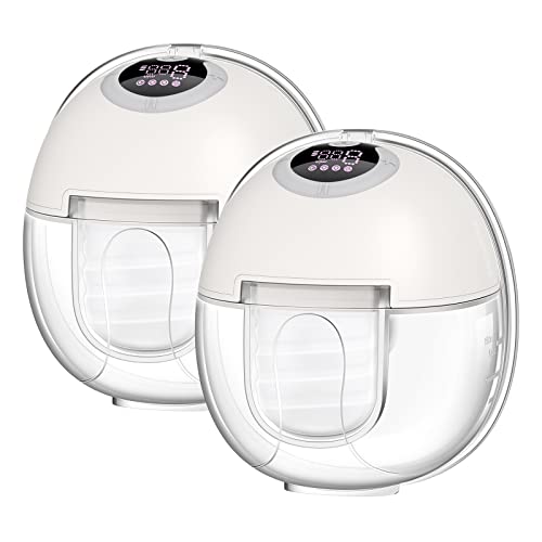 Image of Momdiary Hands Free Breast Pump – Wearable Breast Pump with Ergonomic Baby Mouth for Painless Lactation – Portable Electric Pump with 4 Modes and 9 Levels – Compact and Comfortable Wireless Pump Gray