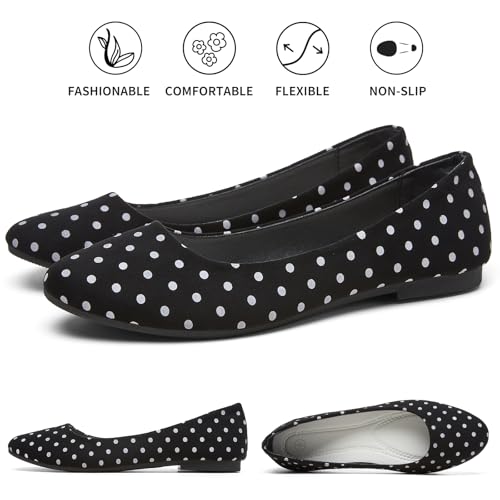 Image of Hash Bubbie Women's Flats Shoes Ballet Flats Dress Shoes Comfortable PU Leather Slip on Shoes for Women