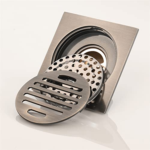 Drain de sol carré en laiton haut de gamme avec crépine anti-odeur pour douche de salle de bain - 3