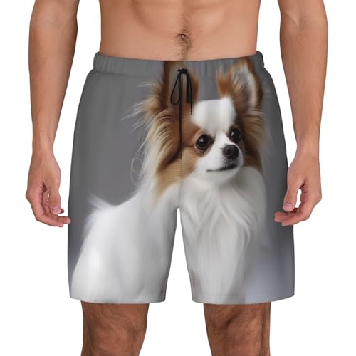 Short de bain pour homme séchage rapide motif papillon blanc été