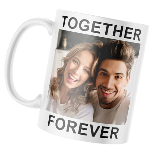 Personalised Upload Your Own Photos Custom Text Coffee Cup Tea Mug | British Made | 11oz Spacious Mug | Large Handle Easy Grip | Custom Photo Gift | Heat Changing Option (Any Image Any Text)