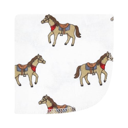 Image of Hudson Baby Unisex Baby Flannel Cotton Poly Washcloths, Cowboy 10 Pack, One Size