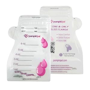 Pumpin’ Pal Milk Storage Bags With Exclusive Temperature Sensing Indicator – QTY 50 6 oz zip lock top freezer storage bags