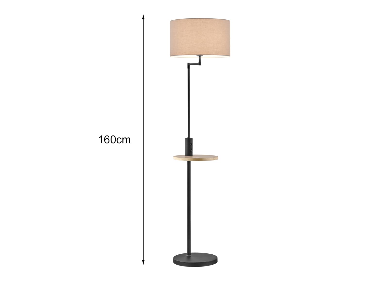 Trio Leuchten Claas Lampa Podłogowa, Czarny, 40 x 40 x 160 cm