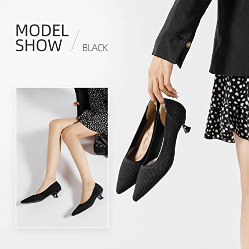 Semwiss Women's Low Heel Classic Pumps Pointed Toe Kitten Heels Shoes，Comfortable Casual Pumps for Women Dressy4