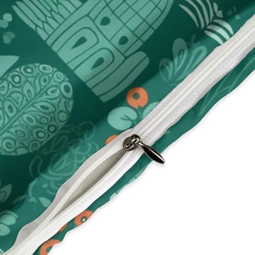 Couette pour grand lit style nature avec parure de lit 3 pièces animaux verts