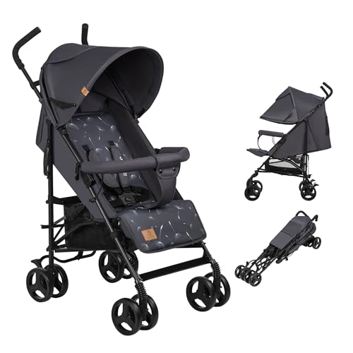 LIONELO Elia Buggy Klein Zusammenklappbar Kinderwagen Bis 15 Kg, Rücken Und Fußstützenverstellung Hinterradbremse, Moskitonetz, Einkaufskorb