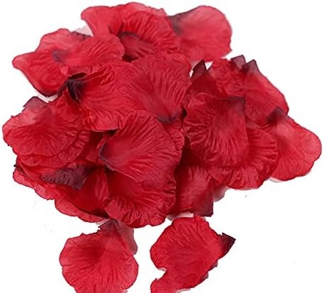 2000 Pcs Silk Artificial Rose Petals Wedding Flower Decoration (Red & Dark)