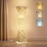 GyroVu 47“ Stehlampe für Wohnzimmer, Farbtemperatur Einstellbar LED Stehleuchte, mit Weißer Stofflampenschirm, Säulenstehlampe für die Ecke,Schlafzimmer, Büro und Wohnzimmer, Leuchtmittel enthalten