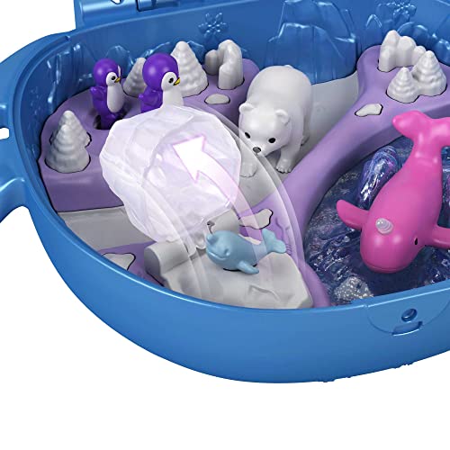 Polly Pocket Playset, Travel Toy With 2 Micro Dolls & Pet Accessories, Freezin' Fun Narwhal Compact Playset #TOP4