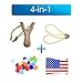 TOPRADE Solid Wooden Hunting Slingshot with National Flag Pattern Bag & Cotton Ammo for Catapult Hunting Game for Kids Children Adults (Flag Bag Set Wood)