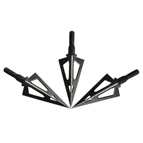 Zzuus 3Pcs/6Pcs/12Pcs Fixed 3-Blade Broadhead 100 Grain Black Stainless Steel Archery Broadhead For Compound Bow Arrows And Crossbow Bolts For Bow Hunting And Target (6Pcs) #TOP6