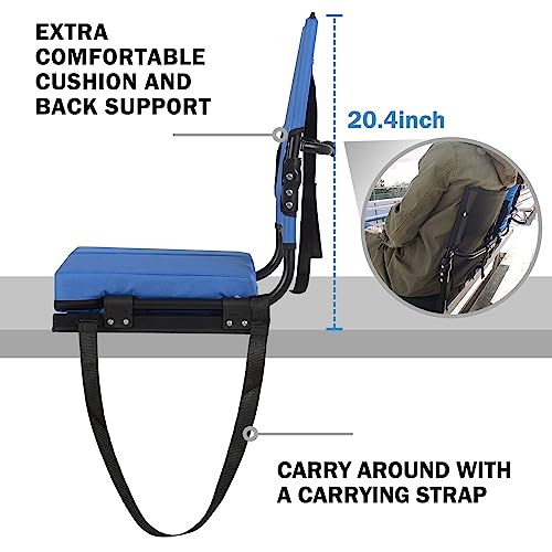 Hmnitaty Stadium Seats For Bleachers With Back Support, The Most Compact Bleacher Seats With Backs And Cushion Wide, Extra Comfortable Portable Stadium Chairs With Highest Backs Shoulder Strap #TOP1