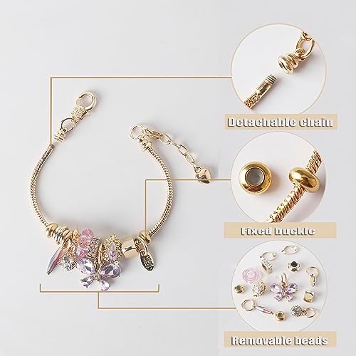DS Charm Bracelets for girls,exquisite cute cartoon friendship bracelets Stainless Steel Bangle with birthday Gift box, Adjustable girls jewelry Suitable for holiday gifts