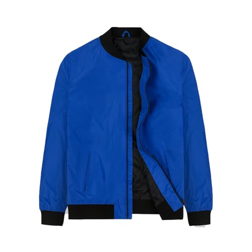 Mens Bomber Jackets Lightweight Water-resistent Windbreaker with 3 Pockets