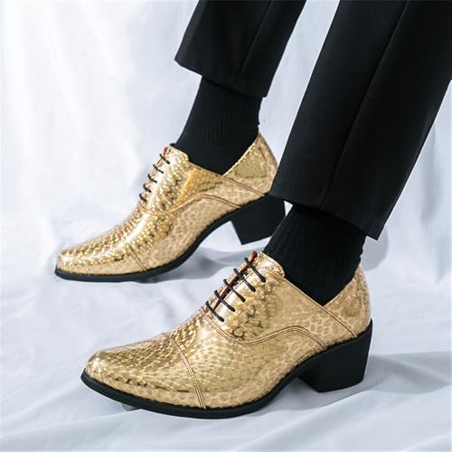 Mens Oxfords Wedding Dress Leather Pointed Toe Derby Western Party Ballroom Prom Heel Shoes for Men2