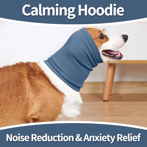 Image of Nanaki Dog Calming Hoodie Ear Wraps for Dogs, Ear Protection Dog Fireworks Ear Head Muffs Dog Warp Anxiety Relief, Dog Hematoma Ear Wrap, Dog Head Cover The Grooming and Force Drying Dog Ear Protector