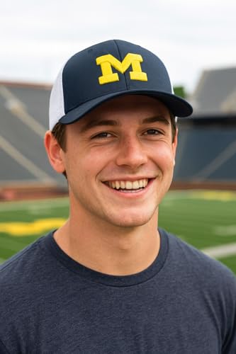 Gorra Trucker Bicolor Azul Marino y Blanco Michigan University miniatura 2