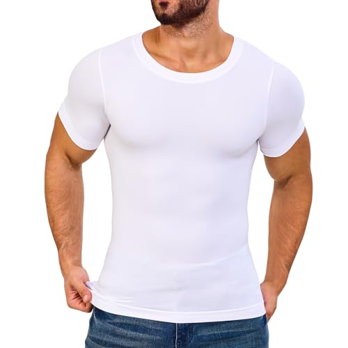 Sous-vêtement amincissant pour homme - Débardeur de compression - Abdomen, Light Copression White, Taille L