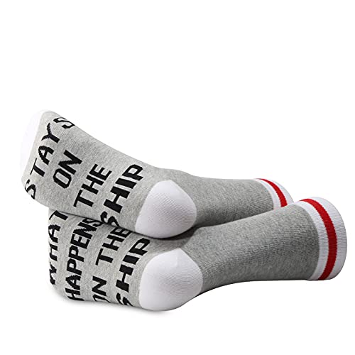 JXGZSO 2 Pairs Cruise Gift Family Cruise Socks What Happens On The Ship Stays On The Ship Socks Cruise Ship Gift4