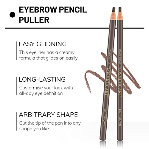 Ownest 6 Pcs Pull Cord Peel-off Eyebrow Pencil, Tattoo Makeup and Microblading Supplies Set for Marking, Filling and Outlining, Waterproof and Durable Permanent Eyebrow Liner-Light Brown