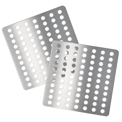2 Pack Premium Stainless Steel Drain Cover - 15x15cm Square 