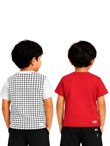 Image of Pilolo Kids Soft Cotton Lycra Pocket T-Shirt for Boys - (Combo Pack of 2)