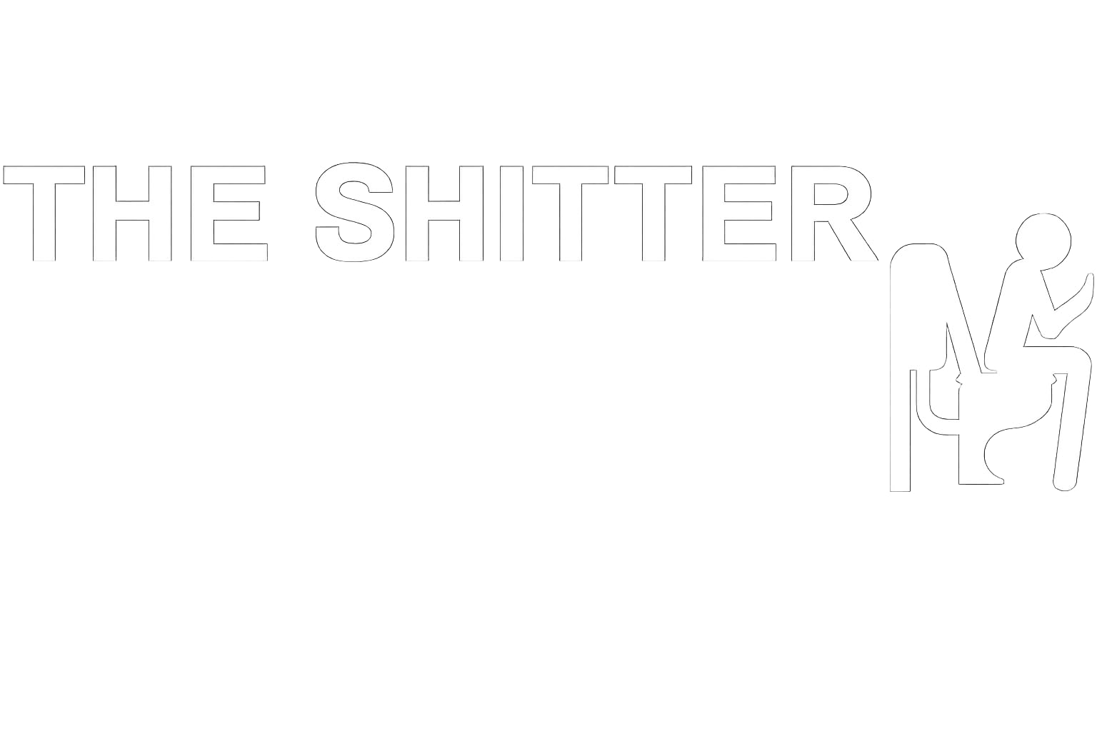 The Shitter Man On Toilet Lavatory Sign Door Topper Man Cave Home Bar Decor WC (White)