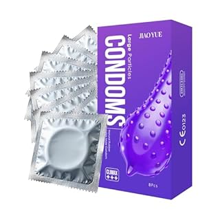 Preservativi con rilievi e venature-Protuberanze stimolanti, doppio piacere,Massaggio a rilievo, nuova esperienza, Grandi nervature in rilievo, lati paralleli con serbatoio (16 pezzi)