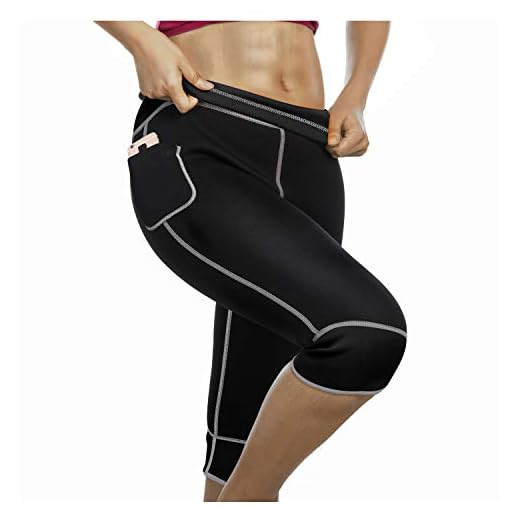 Bingrong Pantalones para Sauna Mujer Pantalón de Sudoración Pantalones Cortos de Neopreno Fitness Leggins Térmicos para Deporte Running Yoga Gym (XL, Negro-blanco)