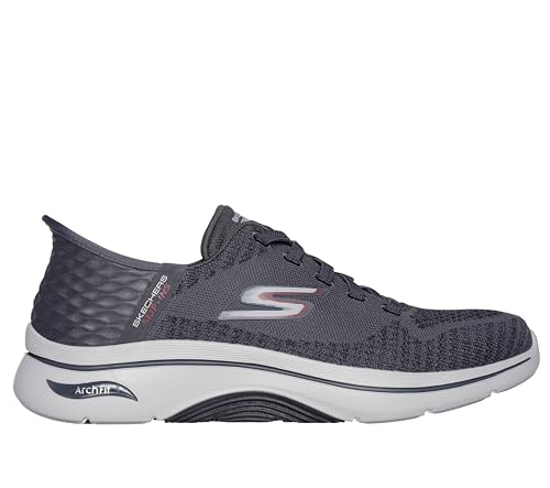Skechers Men's Hands Free Slip-ins Go Walk Arch Fit 2.0 - Grand Select 2 Sneaker, Charcoal/Red, 10.5