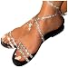 Xiangdanful Mode Hausschuhe Mit Niedrigen Absätzen Und Clip Zehenring Frauen Sommer Open Toe Sandalen Böhmen Kristall Perle Flache Sohle Lässige Sexy Schuhe Weibliche Strand Flip Flops Strandsandalen