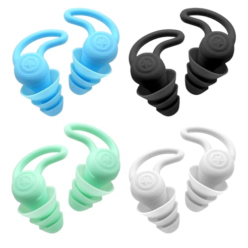 Ohrstöpsel schwimmen – 4 Paar wasserdichte, wiederverwendbare ohrenstöpsel zum schwimmen, Surfen, Schnorcheln und andere Wassersportarten, idealer Schutz für Erwachsene & kinder ohrenschutz