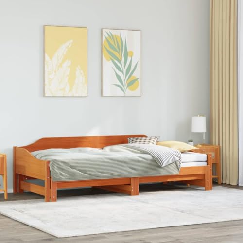 NQJIBUE Home Garden - Sofá cama con nido sin colchón, color marrón, 80 x 200 cm, madera maciza