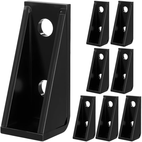 yeesport 12 Pcs 90 Degree Gusseted Fittings, Right Angle Connector Brackets for 1-5/8 Strut Channel, 3-Hole Welded Corner Braces, Heavy Duty Carbon Steel Corner Connector Braces, Fit 1/2 Bolts