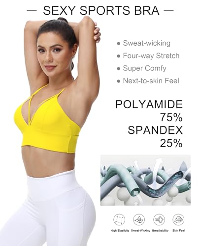 Image of MotoRun Bralettes for Women, Strappy Sports Bra Push up Bralette Sexy Bras Rave Top