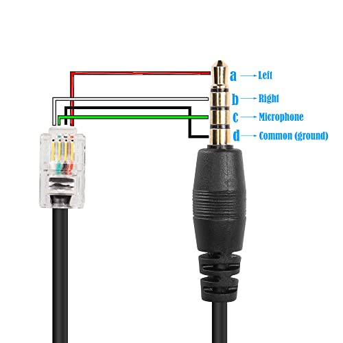 GINTOOYUN 2 Pcs RJ9 to 3.5mm Audio Jack Cisco Telephone Cable RJ9 4P4C to 3.5mm Audio Male Plug Fixed Cisco Telephone Cable for Fixing Telephone Sets,Earphones,etc(32.6Inch) - Image 4