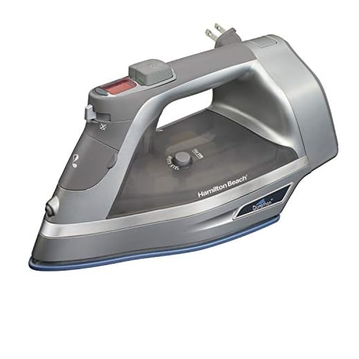 Hamilton Beach Steam Iron & Vertical Steamer with Scratch-Resistant Durathon Soleplate, 1700 Watts, Digital Temperature Control, Retractable Cord, 3-Way Auto Shutoff, Anti-Drip, Self-Cleaning (19901) (Renewed)