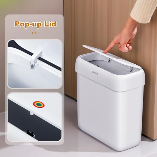 Set 2 Canecas de Basura con Tapa para Baño, Blanca miniatura 4