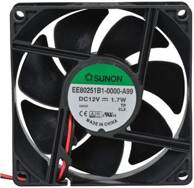 SUNON EE80251B1-0000-A99 DC Brushless Tubeaxial Fan, 41 CFM, 80 mm L x 80 mm W x 25 mm H